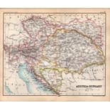 Austria And Hungary Double Sided Antique 1896 Map.