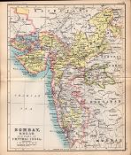 Bombay Berar Madras Etc Double Sided Antique 1896 Map.