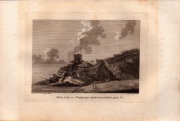 Cornwall St Catherine’s Castle Francis Grose Antique 1783 Copper Engraving.