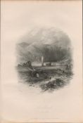 Glendalough Co Wicklow 1837-38 Victorian Antique Engraving.