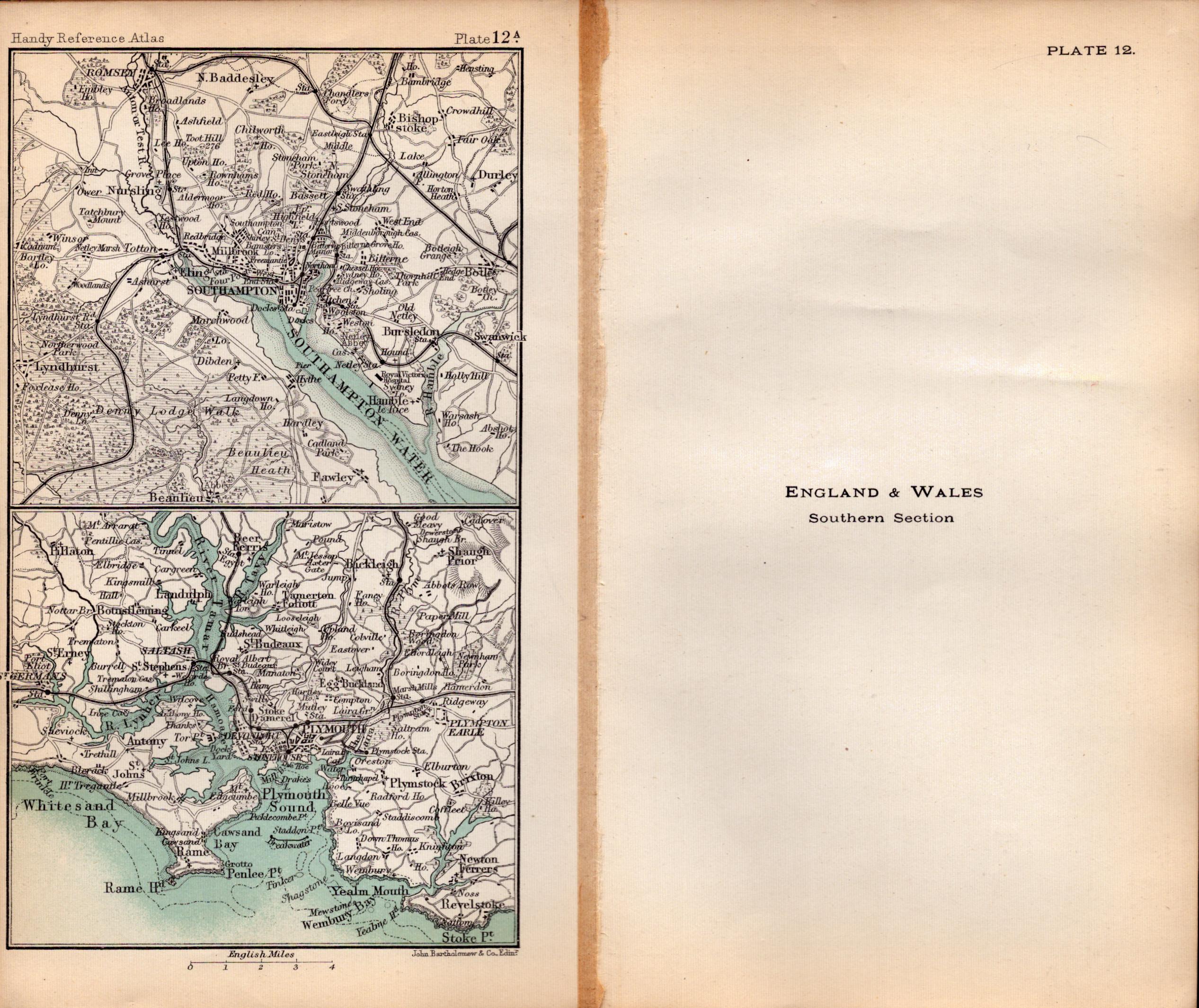 England & Wales South Area Double Sided Antique 1896 Map. - Image 2 of 3