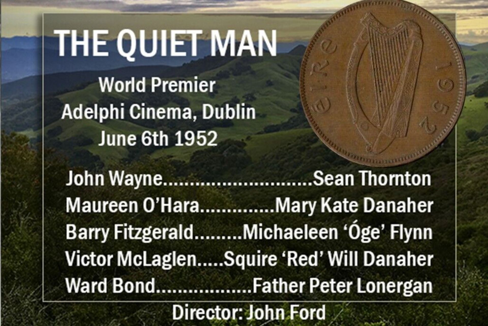 The Quiet Man John Wayne Mounted Card & a Irish 1952 Coin Display Gift Set. - Image 2 of 2