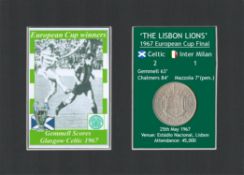 Gemmell Scores Celtic FC 1967 European Cup Mount & Coin Gift Set.