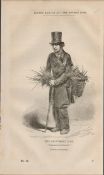 London Trader Groundsell Man Rare Antique 1864 Henry Mayhew Print.