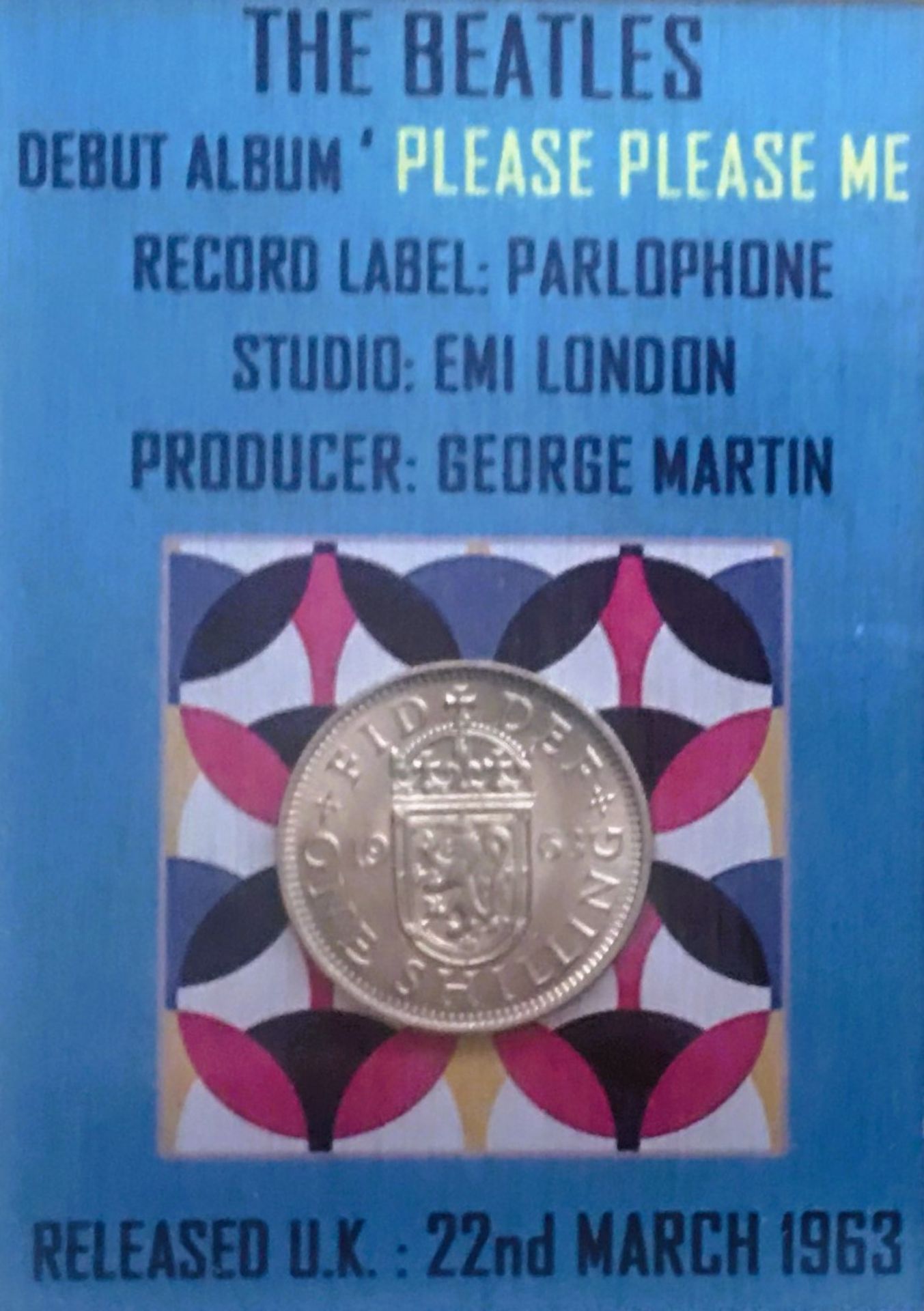 The Beatles First Album Release 1963 Mounted Card Coin Gift Set. - Image 2 of 2