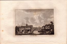 Yorkshire Ouse Bridge York Francis Grose Antique 1783 Copper Engraving.