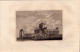 Yorkshire Whitby Abbey 2 Francis Grose Antique 1783 Copper Engraving.