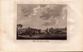 Wales Town Walls of Conway Francis Grose Antique 1783 Copper Engraving.