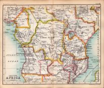Equatorial Africa Double Sided Antique 1896 Map.