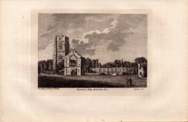Yorkshire Fountain Abbey & Floor Plan F Grose 1783 Copper Plate Engraving.