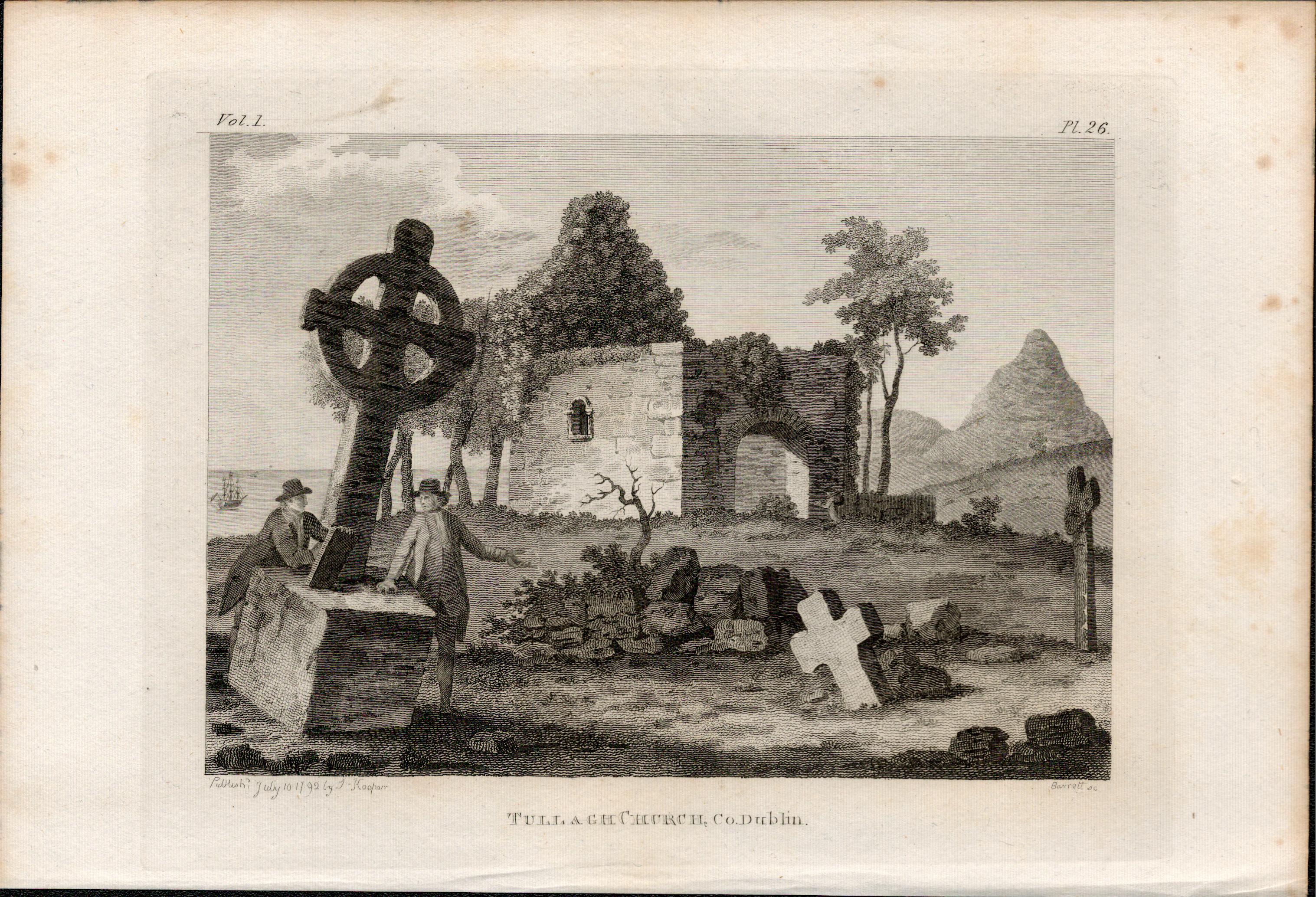 Tullaght Church Tallaght Dublin 1791 Francis Grose Antique Print