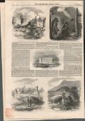 Irish Famine Starvation Galway County Clare 1850 Antique Print