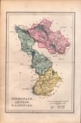 Fermanagh Leitrim & Longford Antique 1850’s Map Mrs Hall Tour of Ireland.