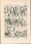 Irish Land League Meetings Fermanagh Waterford 1880 Antique Print