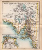 New South Wales Australia Double Sided Antique 1896 Map.