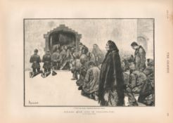 Police Boycotted Outside the Chapel Woodford Galway 1888 Print