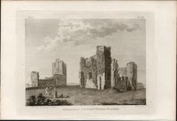Baldungan Castle & Church Skerries Dublin 1791 Francis Grose Antique.