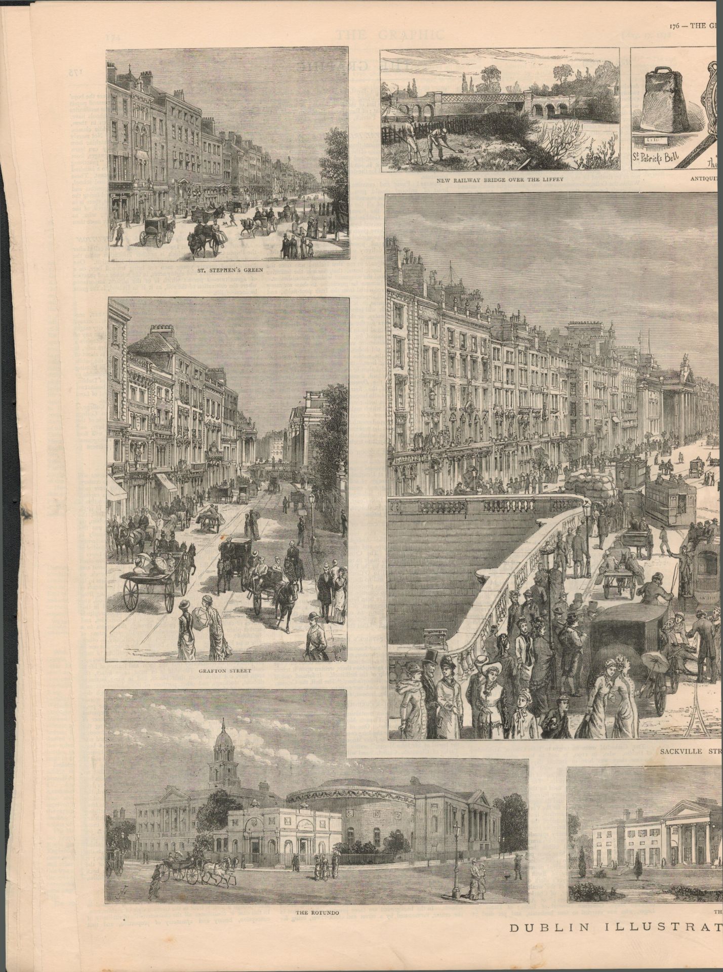 Rare Scenes of Dublin 8-Page Antique 1878 Woodgrain Prints - Image 2 of 6