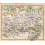 Siberia Area Double Sided Antique 1896 Map.