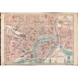 Hull City Street Plan Coloured Vintage 1924 Map.