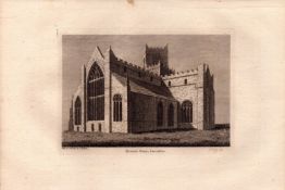 Lancashire Cartmel Priory Francis Grose Antique 1783 Copper Engraving.