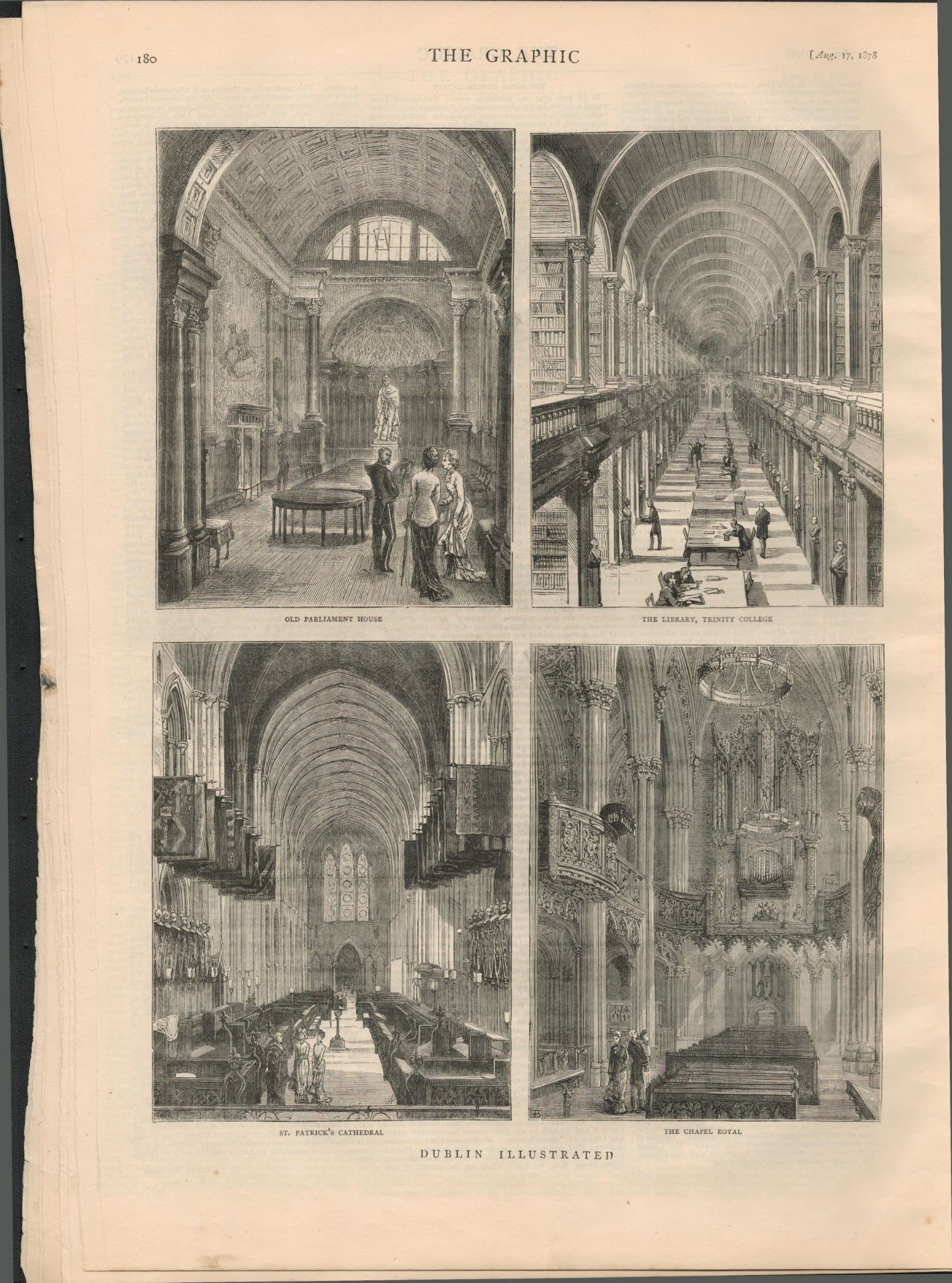 Rare Scenes of Dublin 8-Page Antique 1878 Woodgrain Prints - Image 5 of 6