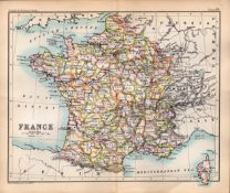 France Versailles St Denis Etc Double Sided Antique 1896 Map.