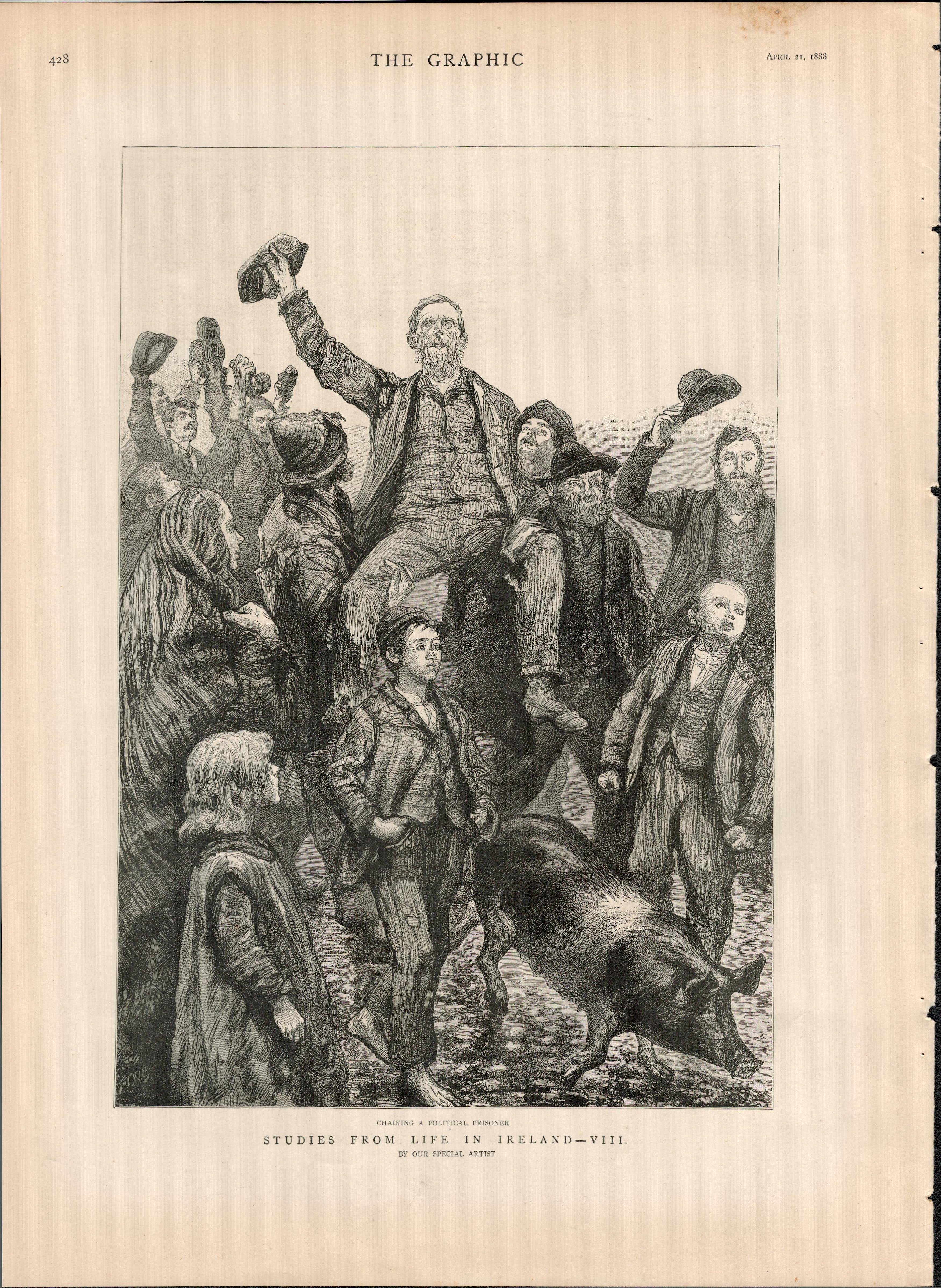 Political Prisoner 1888 with a Local Hero Cheered in the Streets West of Ireland.