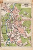 Cambridge City Centre Road Plan Vintage 1924 Map.