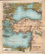 The Black Sea & Levant Double Sided Antique 1896 Map.