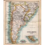 South America Section 3 Double Sided Antique 1896 Map.