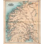 The Fjords of Norway Double Sided Antique 1896 Map.
