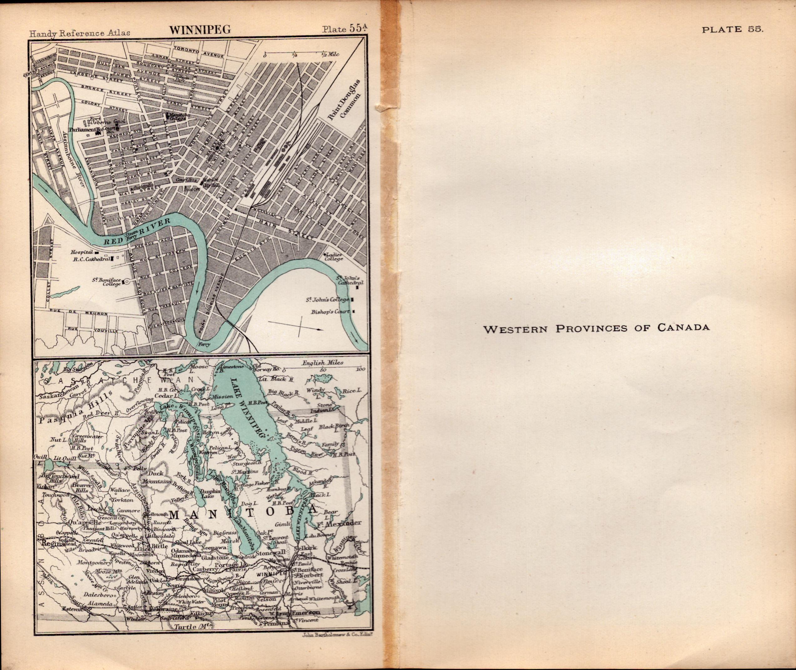 Canada Western Provinces Double Sided Antique 1896 Map. - Image 2 of 3