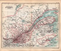 Canada Quebec Province Double Sided Antique 1896 Map.