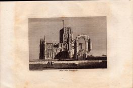 Yorkshire Whitby Abbey Francis Grose Antique 1783 Copper Engraving.