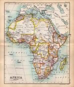 Africa Continent & Egypt Double Sided Antique 1896 Map.