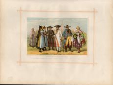 Caucasian Teutons North Germans Race Traditional Costume 1882 Antique Print.