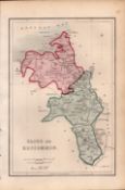 Sligo & Roscommon Antique 1850’s Coloured Map Mrs Hall Tour of Ireland.