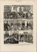 Land League Riots in Limerick, Tipperary Ireland 1881 Antique Print.