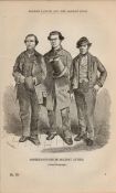 London Victorian Traders in Holiday Clothes Antique 1864 Henry Mayhew Print.