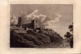 Durham Cathedral & Floor Plan Francis Grose 1783 Copper Engraving.