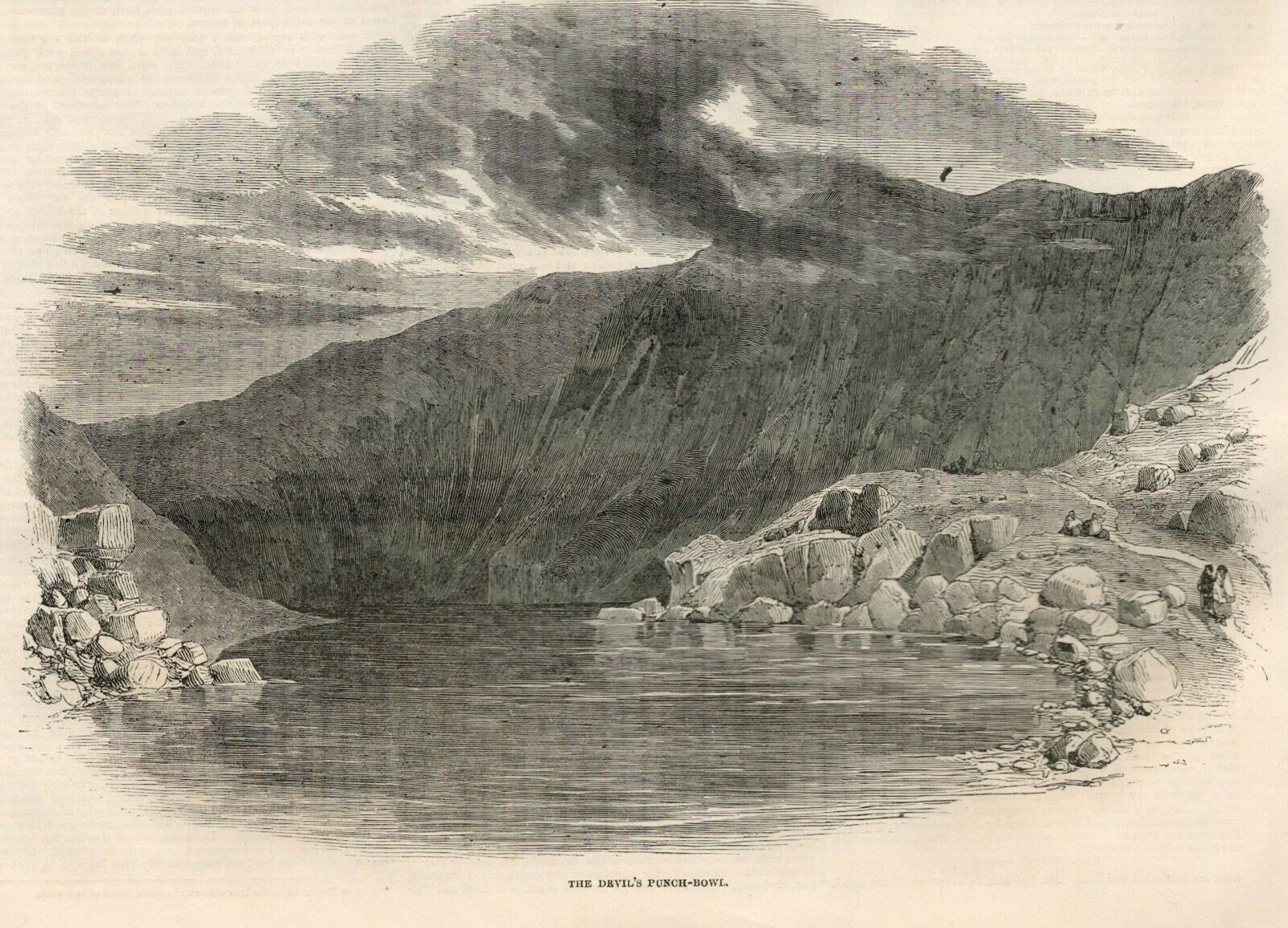 Excursion To The Devils Punch Bowl Killarney 1849 Antique Print - Image 3 of 4