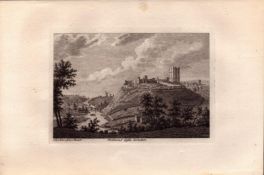 Yorkshire Richmond Castle & Plan F Grose 1783 Copper Plate Engraving.