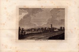 Yorkshire Kirkstall Abbey & Plan F Grose 1783 Copper Plate Engraving.