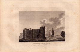 Colchester Castle & Plan Francis Grose 1783 Copper Engraving.