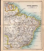 South America Section 2 Double Sided Antique 1896 Map.