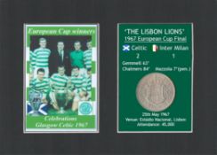 Players Celebrating Celtic FC 1967 European Cup Mount & Coin Gift Set.