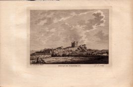 Northumberland Bambrough Francis Grose Antique 1783 Copper Engraving.