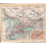 Canada Ontario Province Double Sided Antique 1896 Map.