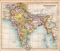 The Indian Empire Double Sided Antique 1896 Map.